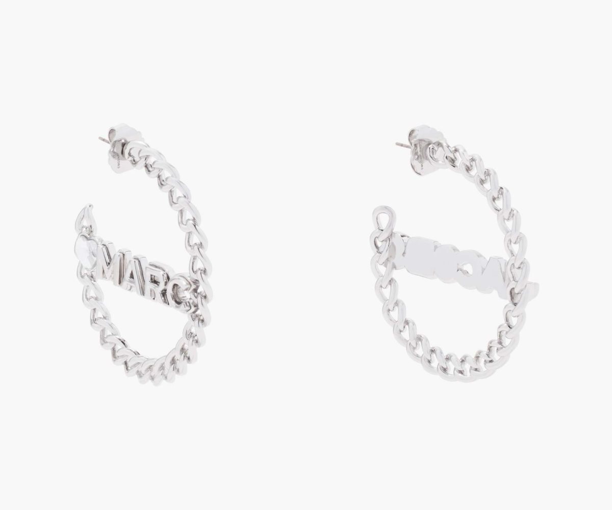 Marc Jacobs Charmed Chain Hoops Argent | UVEDIH-094