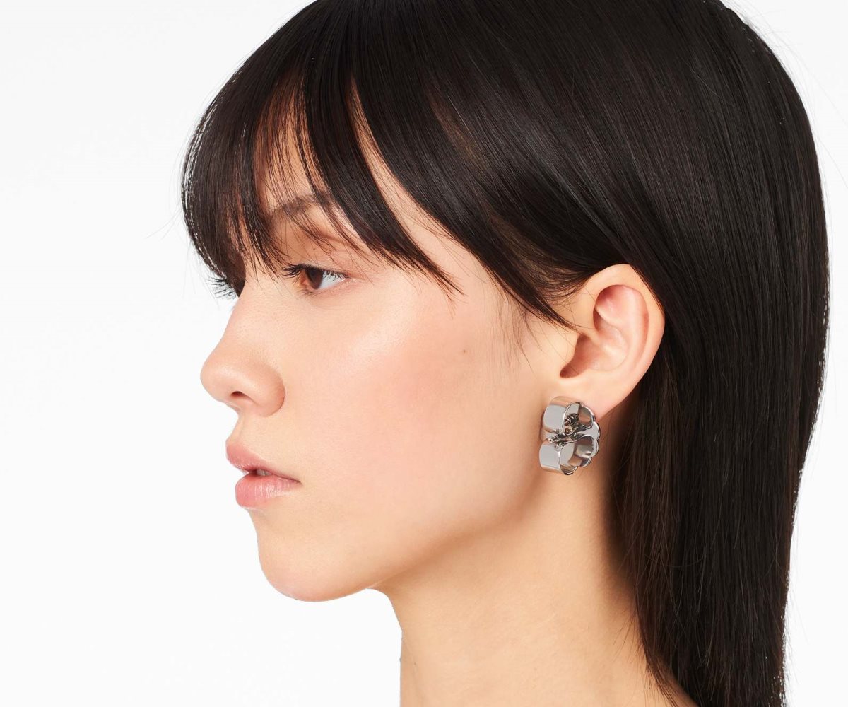 Marc Jacobs Charmed Heart Stud Earrings Argent | FUEJKQ-746
