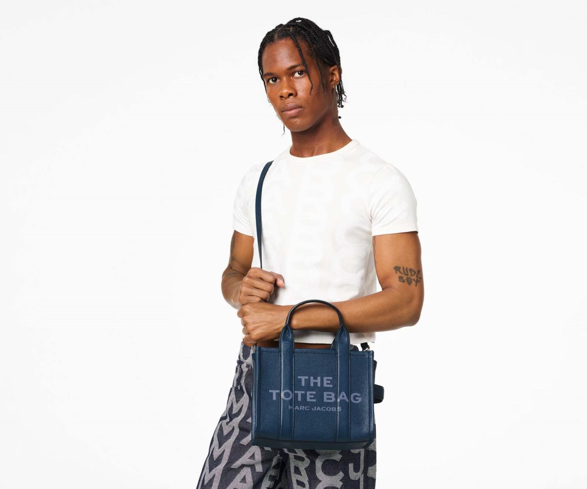 Marc Jacobs Cuir Mini Tote Bag Bleu | QEWSRZ-265