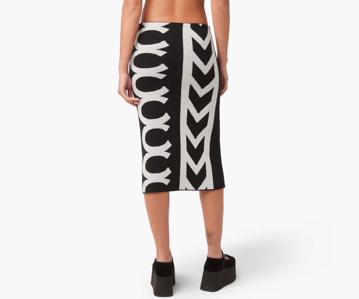 Marc Jacobs Monogram Knit Tube Skirt Noir Blanche | XILDWM-659