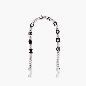 Marc Jacobs Heart Charm Chain Shoulder Brides Noir Argent | ZRWEYJ-053