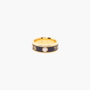 Marc Jacobs Medallion Ring Noir Doré | DSTZUK-385