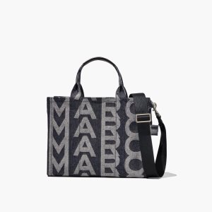 Marc Jacobs Monogram Denim Medium Tote Bag Bleu | FJEXYA-180