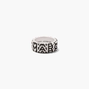 Marc Jacobs Monogram Engraved Ring Argent | KUOIYZ-149